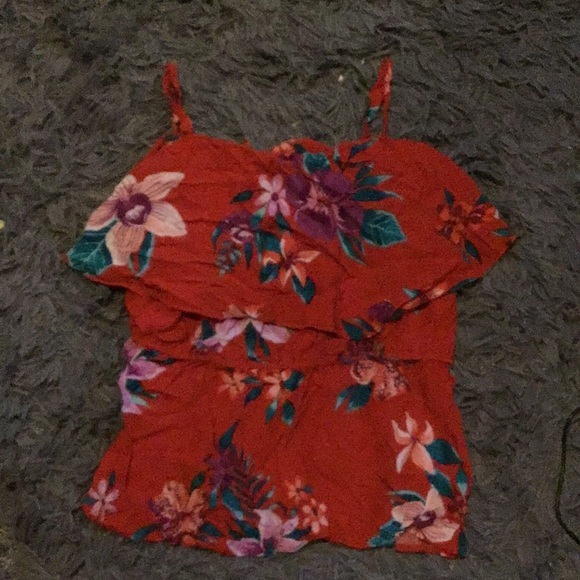 Red flower blouse gently used - Picture 1 of 4